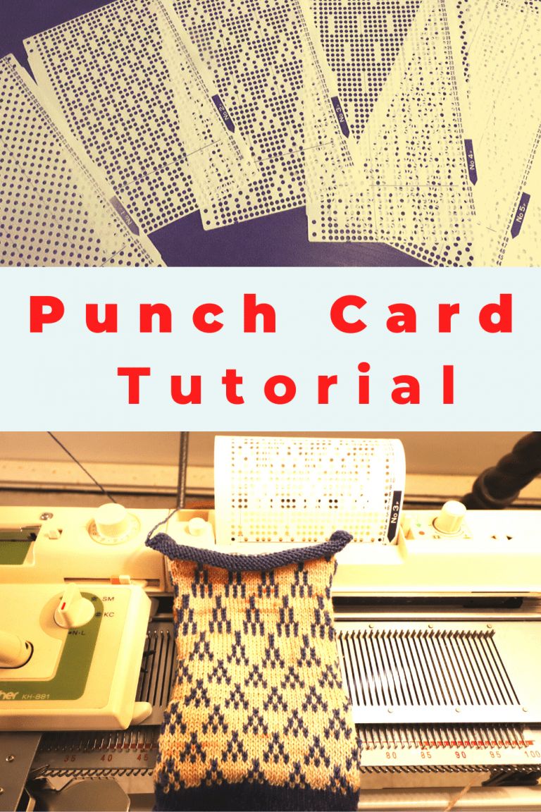 Machine Knitting with Punch card Tuck and Fair Isle stitch pattern