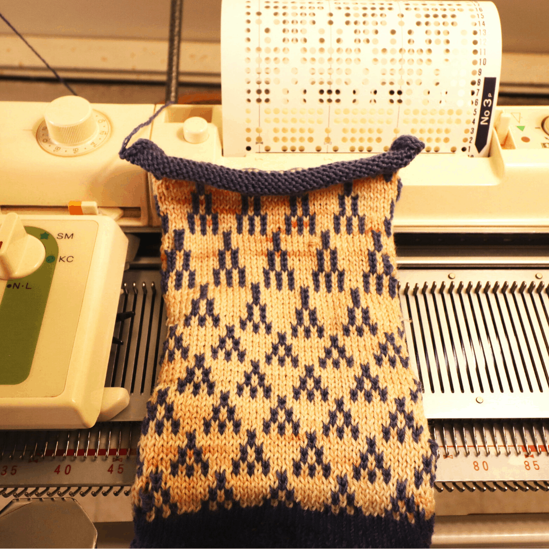 Hand selected Fairisle on Brother electronic knitting machines