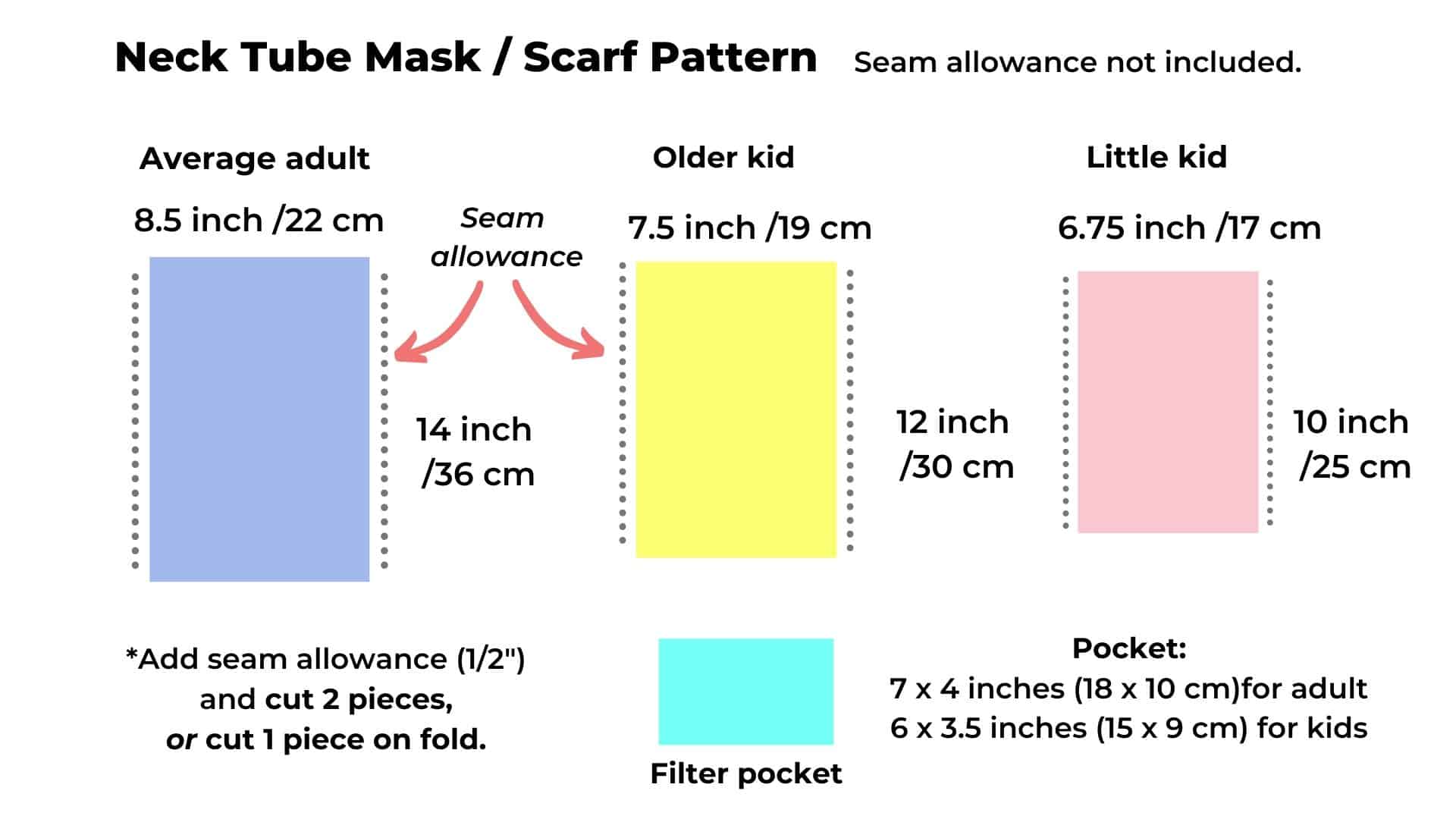 Gaiter Style Mask Neck Tube Or Scarf With Filter Pocket Made From A T