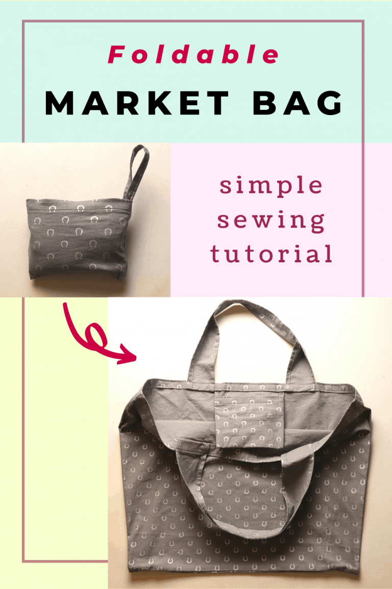 Foldable market bag or shopping bag sewing tutorial