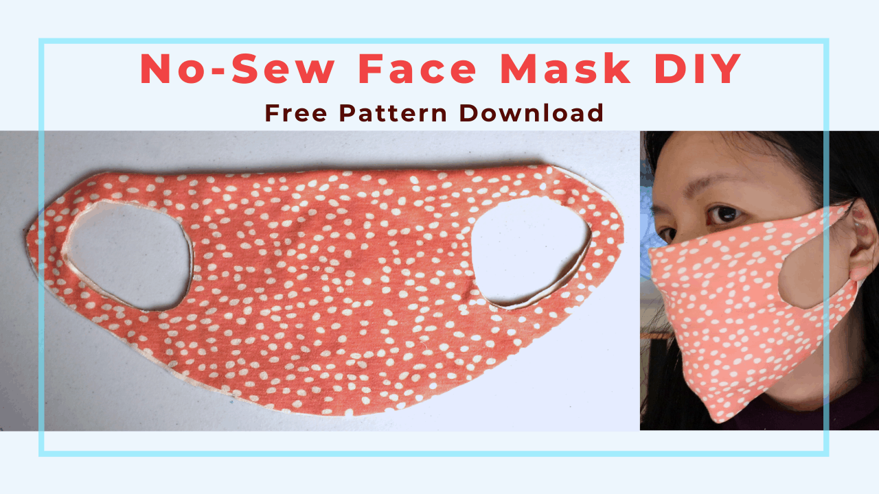 Easy No-sew Face Mask with a T-shirt or Fleece (free pdf download)
