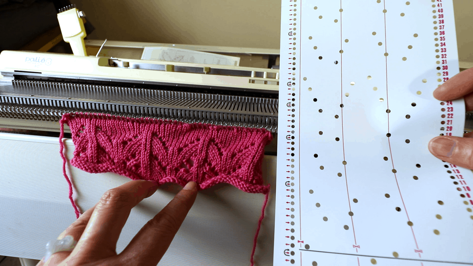 How To Knit A Lace Pattern With A Punchcard On A Brother Standard Gauge Knitting Machine