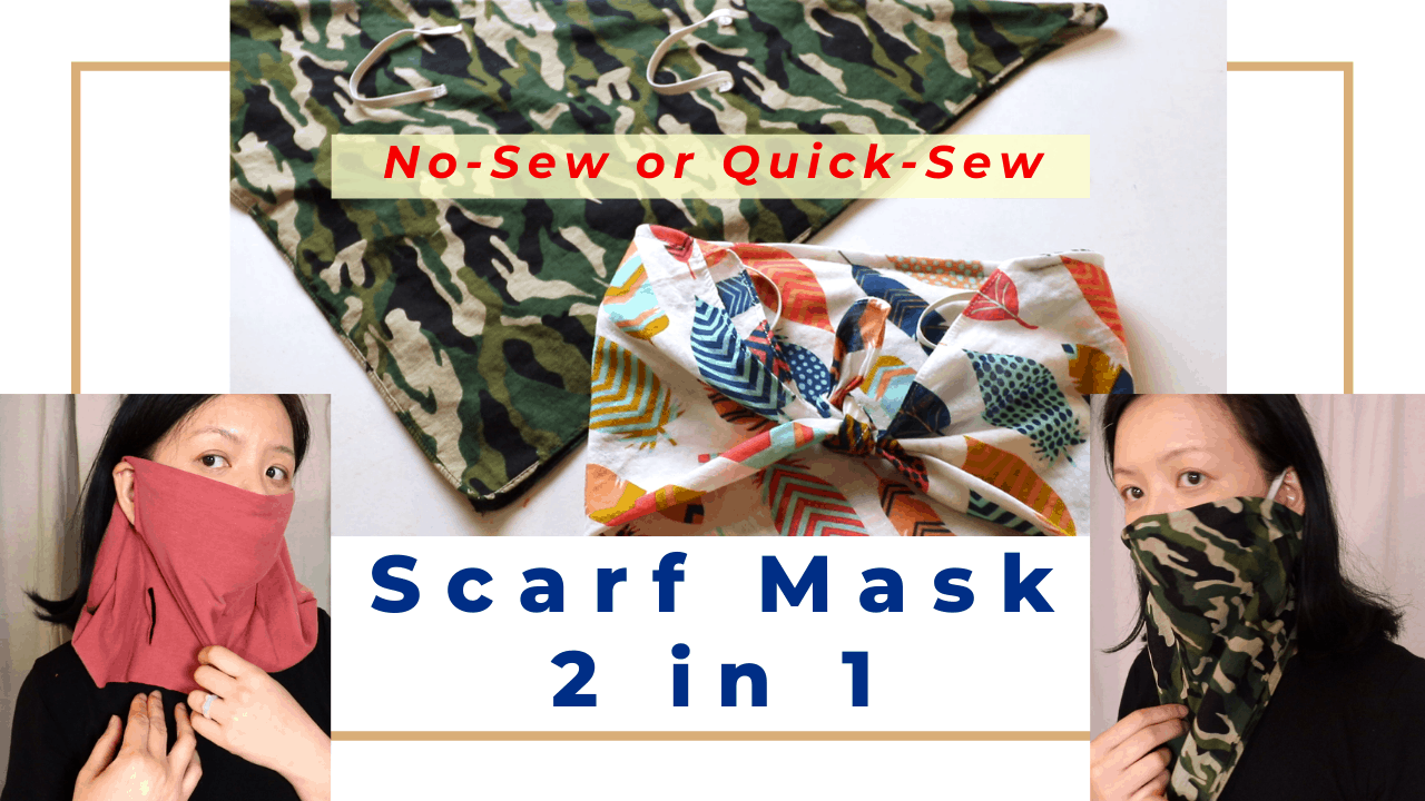 Scarf mask in one - Jersey fabric or woven bandana 