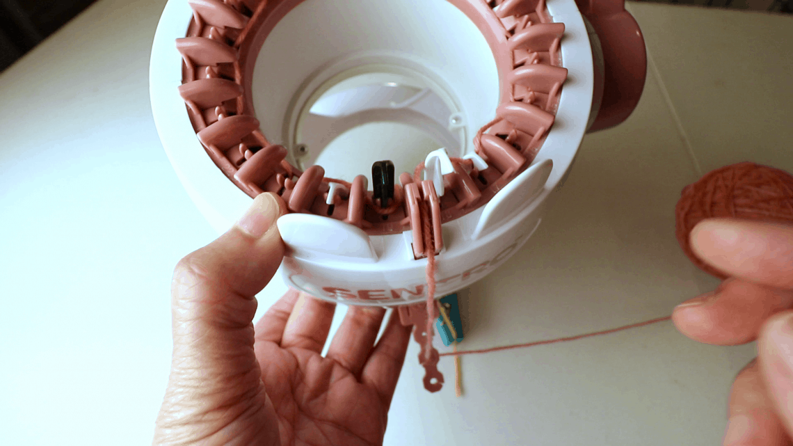 Circular knitting machine (Sentro) and Icord maker cast on and cast off