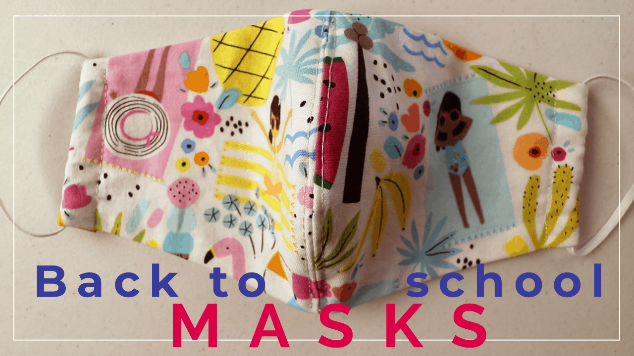 Masks for middle and elementary school kids – free pattern download
