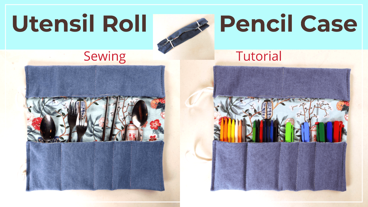 Sewing a utensil holder or roll-up pencil case