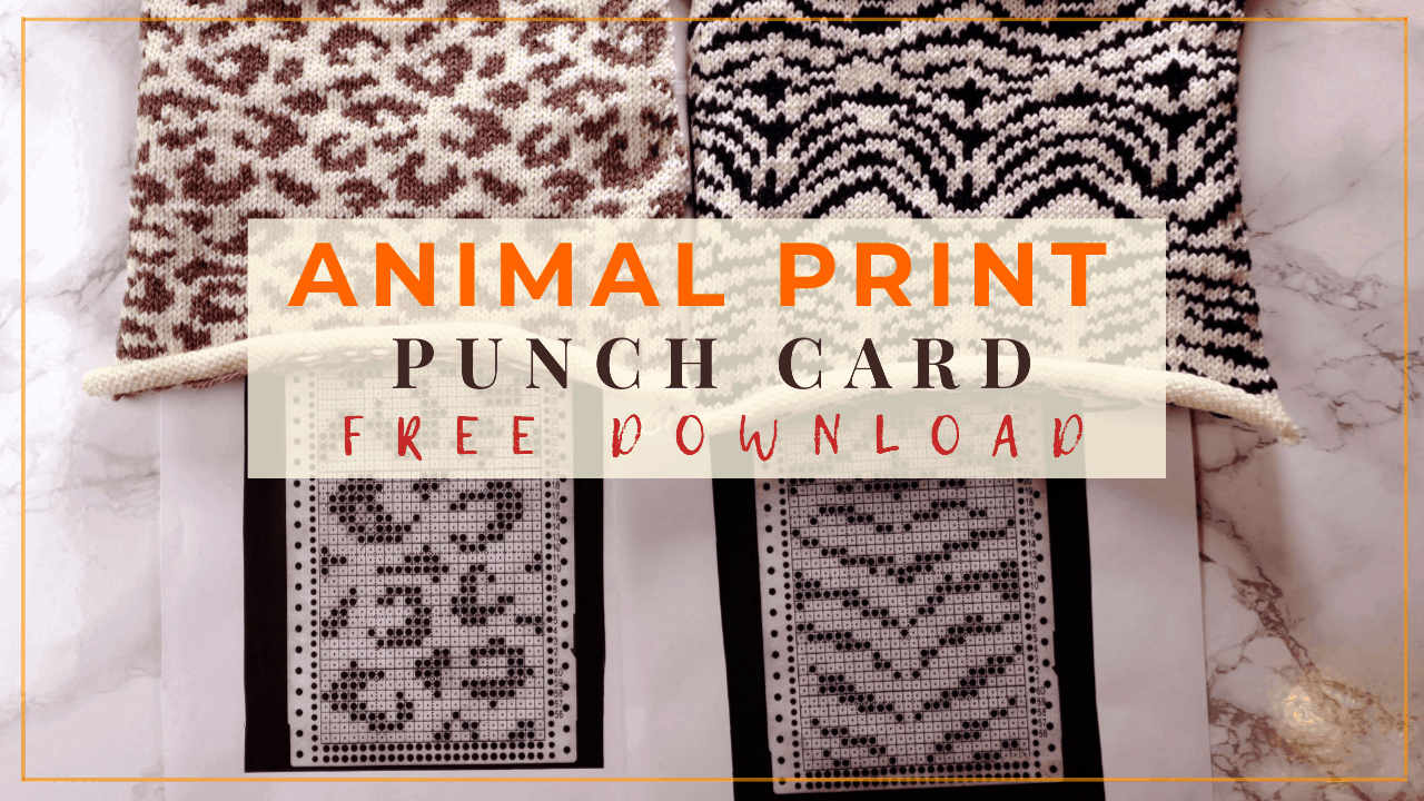 Animal print punch card design and free download for machine knitters