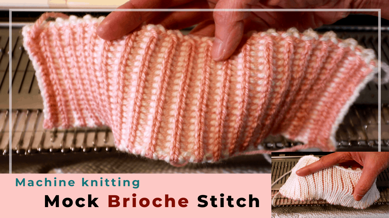 Machine knit a 2-color mock Brioche stitch without a ribber
