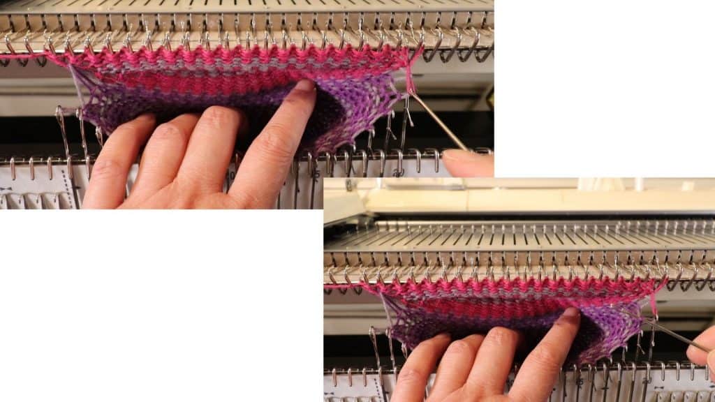 How to knit socks on a bulky knitting machine with a ribber 