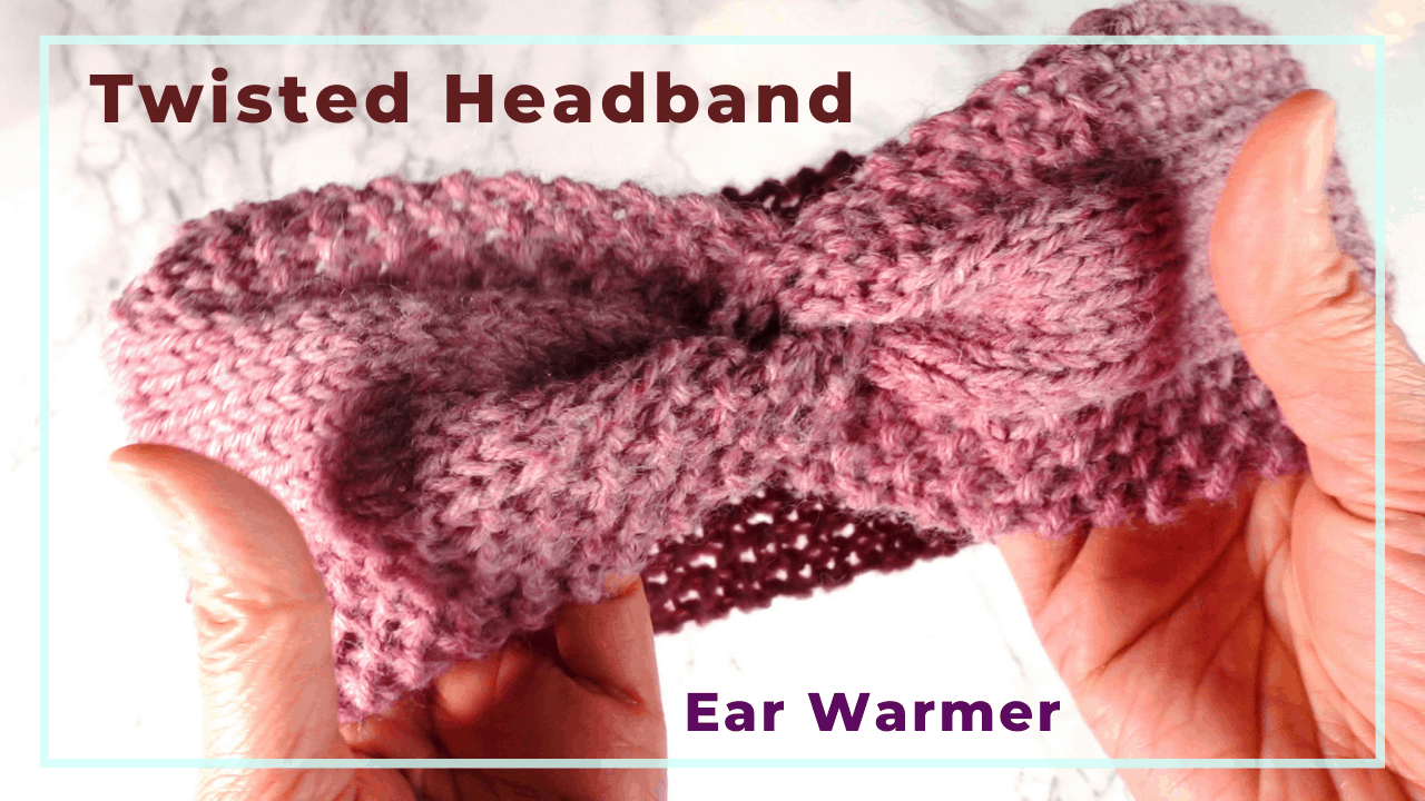 Hand knitting a twisted headband or ear warmer