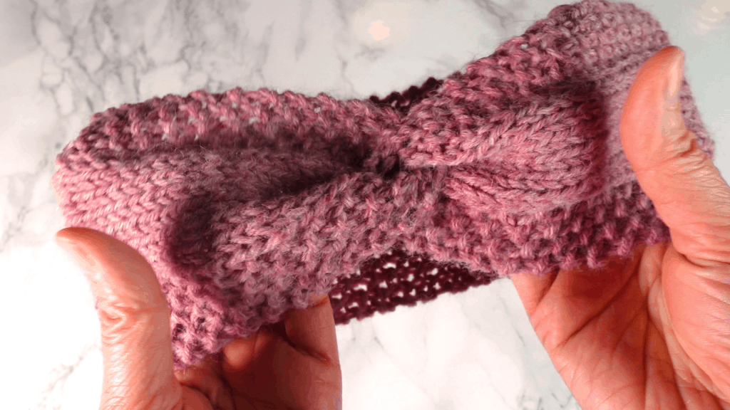 Step by step tutorial on how to make The Twisted Ear warmer Headband , Knitting  Machine