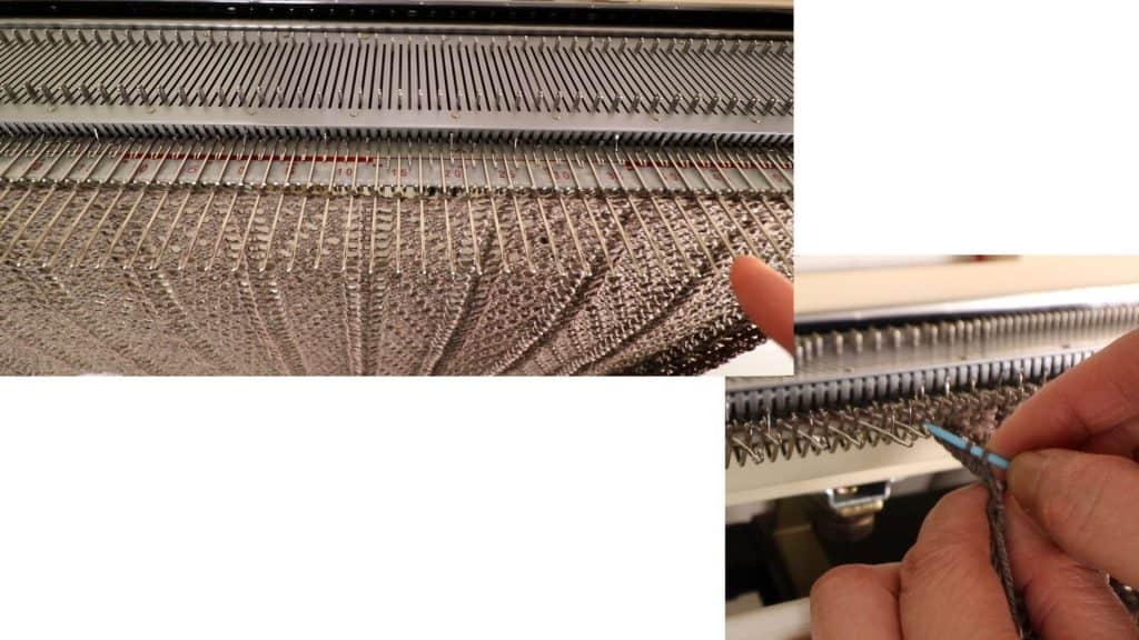 How to machine knit a reversible lace hat with a Brother punch card knitting  machine 