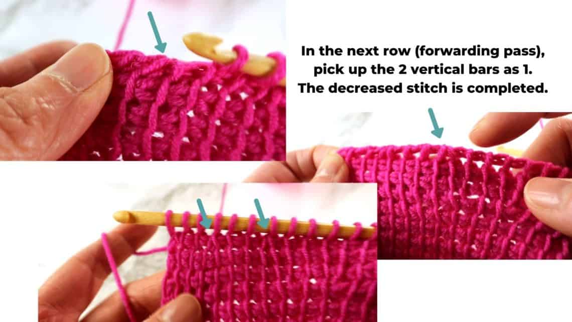 Tunisian crochet simple stitch increase, decrease, cast on, and bind off