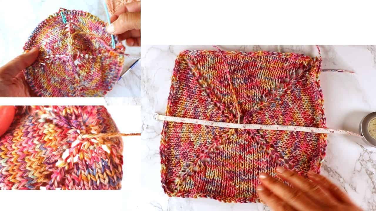 Square knitting from the center out — Modular knitting