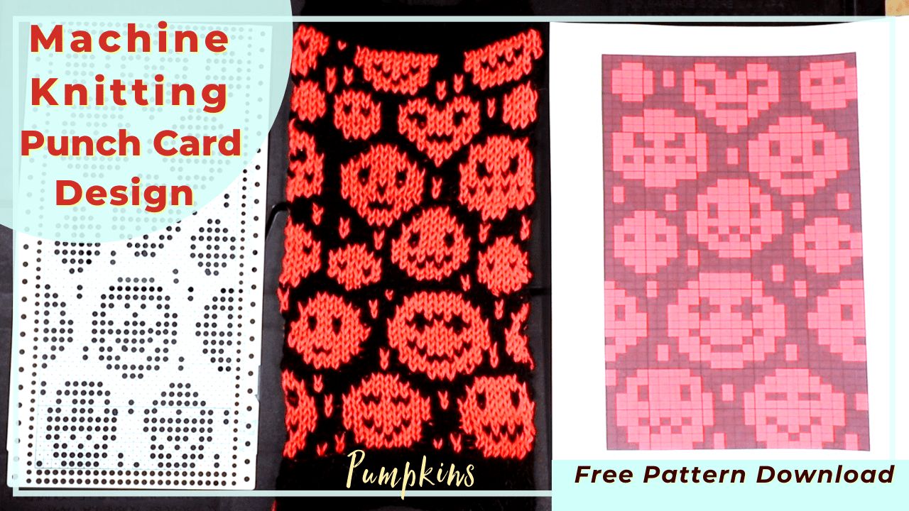 Pumpkin punch card pattern design and free download