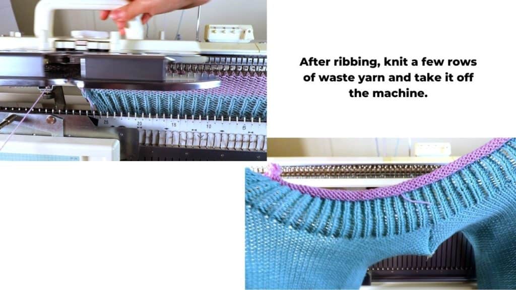 Kid's cut and sew sweater on a Brother  knitting machine