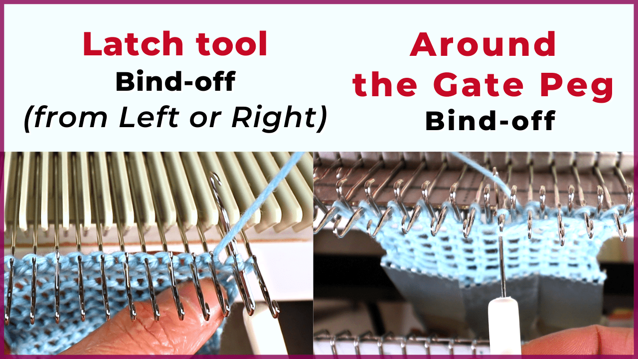 The latch tool bind-off and around the gate peg cast-off