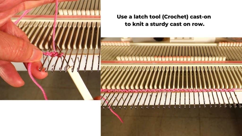 How to machine knit a Chevron Lace Hem 