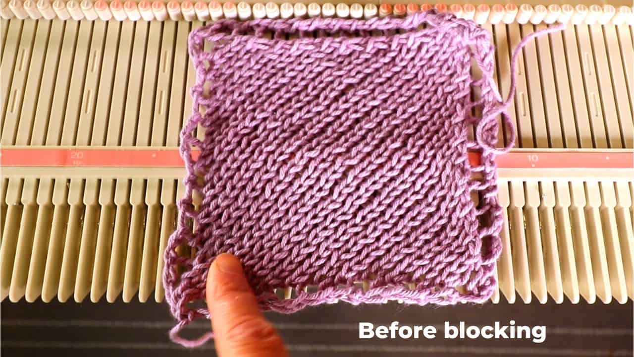 Machine knitting a corner-to-corner, diagonal dishcloth